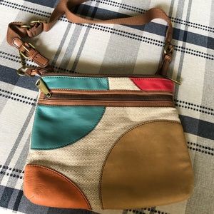 Fossil multicolor Explorer crossbody